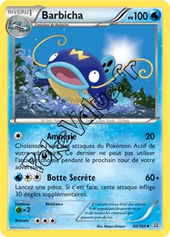 Carte Pokémon Whiscash  n°40 de la série Primo Choc