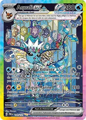 Carte Pokémon Aquali ex  n°149 de la série Évolutions Prismatiques