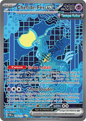 Carte Pokémon Chef de Fer ex n°158 de la série Évolutions Prismatiques