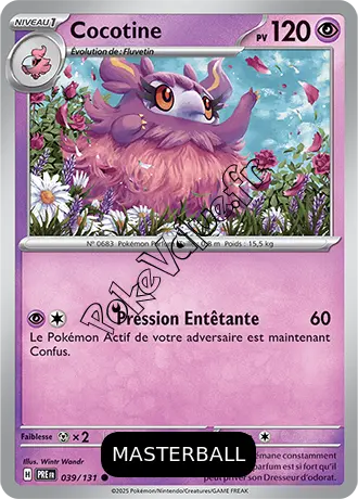 Carte Pokémon Cocotine  Masterball n°039 de la série Évolutions Prismatiques