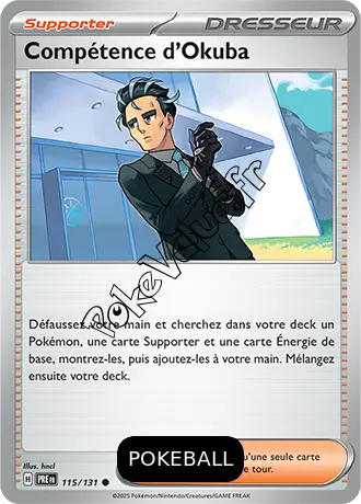 Carte Pokémon Compétence d’Okuba Pokeball n°115 de la série Évolutions Prismatiques