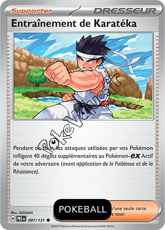 Carte Pokémon Entraînement de Karatéka Pokeball n°097 de la série Évolutions Prismatiques