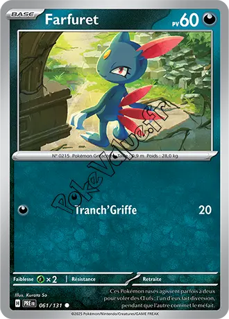 Carte Pokémon Farfuret  n°061 de la série Évolutions Prismatiques