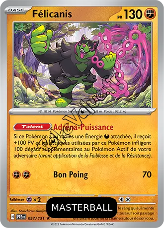 Carte Pokémon Félicanis Masterball n°057 de la série Évolutions Prismatiques