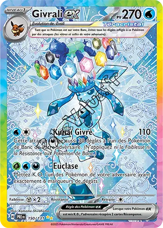 Carte Pokémon Givrali ex  n°150 de la série Évolutions Prismatiques
