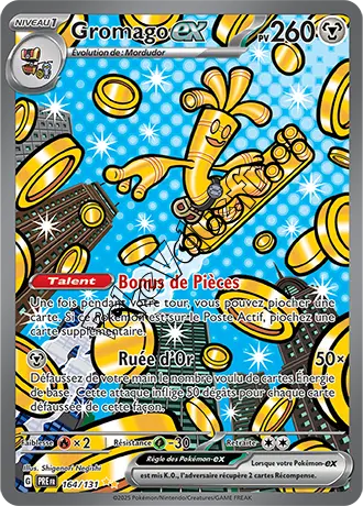 Carte Pokémon Gromago ex  n°164 de la série Évolutions Prismatiques