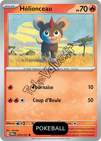 Carte Pokémon Hélionceau Pokeball n°015 de la série Évolutions Prismatiques