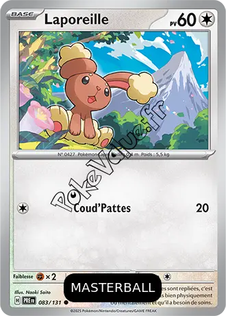 Carte Pokémon Laporeille  Masterball n°083 de la série Évolutions Prismatiques