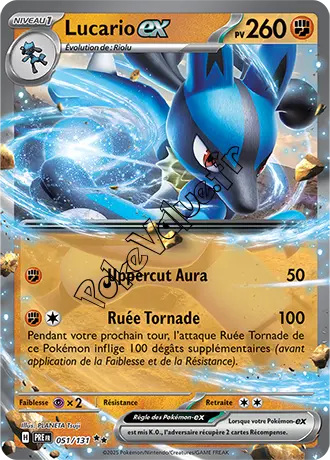 Carte Pokémon Lucario ex  n°051 de la série Évolutions Prismatiques