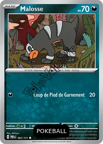 Carte Pokémon Malosse  Pokeball n°062 de la série Évolutions Prismatiques