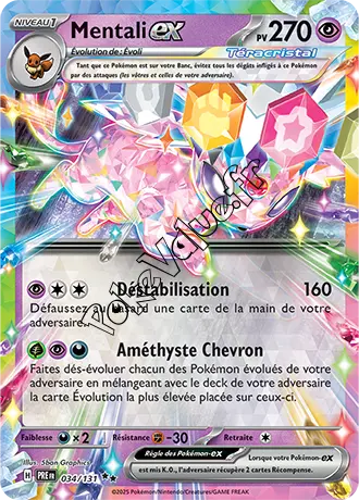 Carte Pokémon Mentali ex  n°034 de la série Évolutions Prismatiques