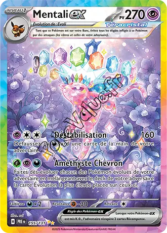 Carte Pokémon Mentali ex  n°155 de la série Évolutions Prismatiques