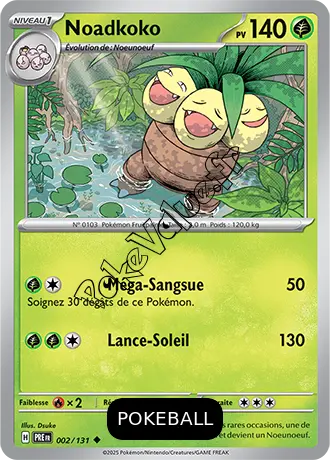 Carte Pokémon Noadkoko  Pokeball n°002 de la série Évolutions Prismatiques