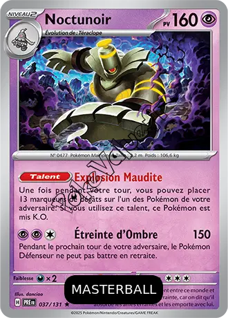 Carte Pokémon Noctunoir  Masterball n°037 de la série Évolutions Prismatiques