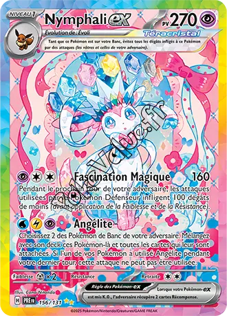 Carte Pokémon Nymphali ex  n°156 de la série Évolutions Prismatiques
