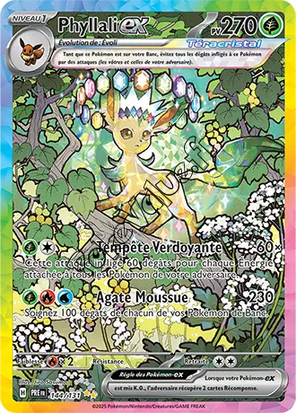 Carte Pokémon Phyllali ex  n°144 de la série Évolutions Prismatiques