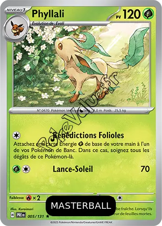 Carte Pokémon Phyllali  Masterball n°005 de la série Évolutions Prismatiques