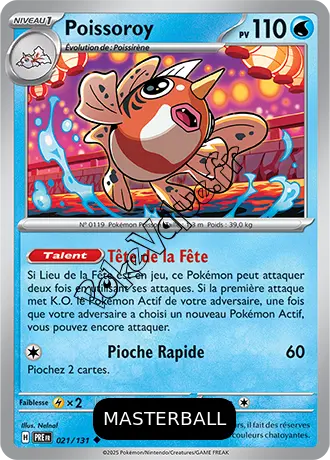 Carte Pokémon Poissoroy  Masterball n°021 de la série Évolutions Prismatiques
