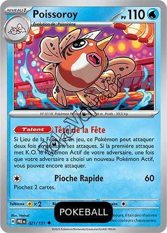Carte Pokémon Poissoroy  Pokeball n°021 de la série Évolutions Prismatiques