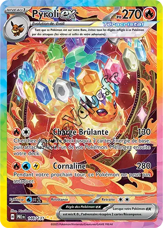 Carte Pokémon Pyroli ex  n°146 de la série Évolutions Prismatiques