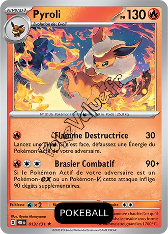 Carte Pokémon Pyroli  Pokeball n°013 de la série Évolutions Prismatiques