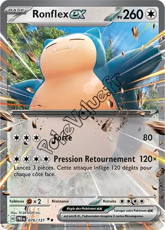 Carte Pokémon Ronflex ex  n°076 de la série Évolutions Prismatiques
