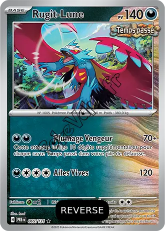 Carte Pokémon Rugit Lune Reverse n°065 de la série Évolutions Prismatiques