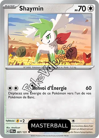 Carte Pokémon Shaymin  Masterball n°087 de la série Évolutions Prismatiques