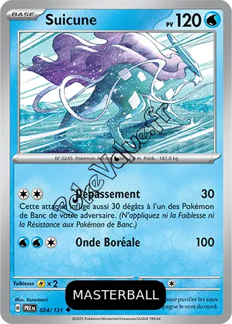Carte Pokémon Suicune  Masterball n°024 de la série Évolutions Prismatiques