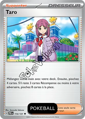 Carte Pokémon Taro Pokeball n°114 de la série Évolutions Prismatiques