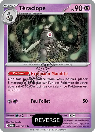 Carte Pokémon Téraclope Reverse n°036 de la série Évolutions Prismatiques