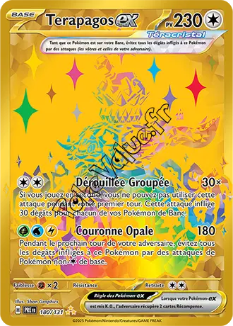 Carte Pokémon Terapagos ex  n°180 de la série Évolutions Prismatiques