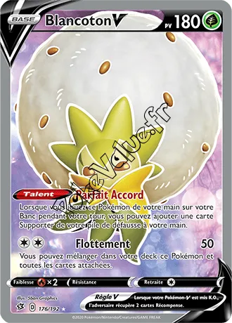 Carte Pokémon Blancoton V  n°176 de la série Clash des Rebelles