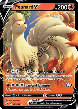 Carte Pokémon Feunard V n°26 de la série Clash des Rebelles