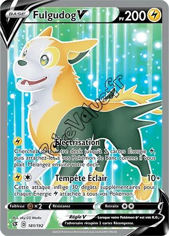 Carte Pokémon Fulgudog V  n°181 de la série Clash des Rebelles