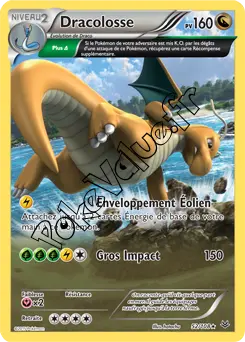 Carte Pokémon Dragonite  n°52 de la série Ciel rugissant