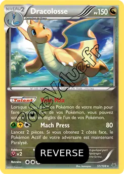 Carte Pokémon Dragonite  Reverse n°51 de la série Ciel rugissant