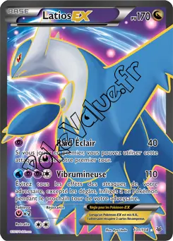 Carte Pokémon Latios EX  n°101 de la série Ciel rugissant