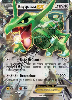 Carte Pokémon Rayquaza EX  n°75 de la série Ciel rugissant