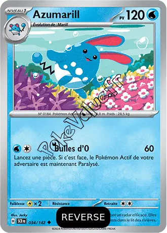 Carte Pokémon Azumarill  Reverse n°034 de la série Couronne Stellaire