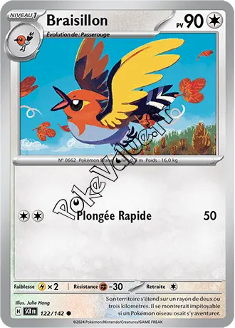 Carte Pokémon Braisillon  n°122 de la série Couronne Stellaire