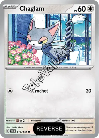 Carte Pokémon Chaglam  Reverse n°116 de la série Couronne Stellaire