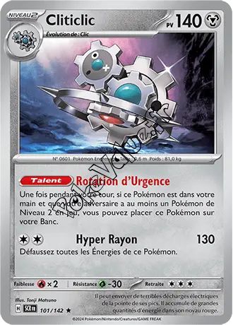 Carte Pokémon Cliticlic  n°101 de la série Couronne Stellaire