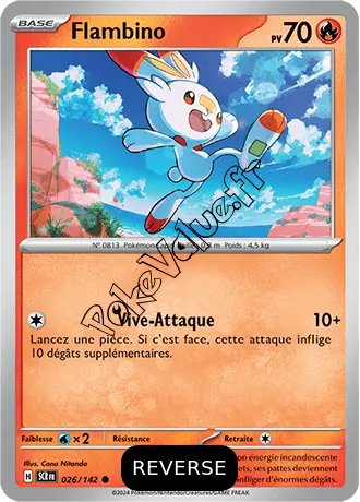 Carte Pokémon Flambino  Reverse n°026 de la série Couronne Stellaire