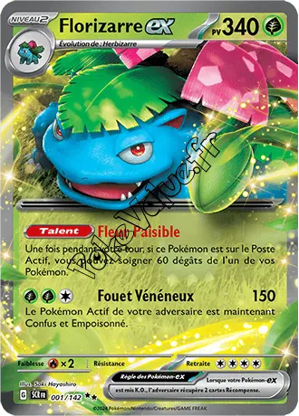 Carte Pokémon Florizarre ex  n°001 de la série Couronne Stellaire