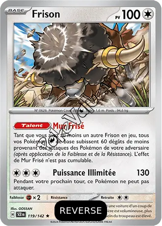 Carte Pokémon Frison  Reverse n°119 de la série Couronne Stellaire