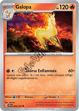 Carte Pokémon Galopa  n°020 de la série Couronne Stellaire