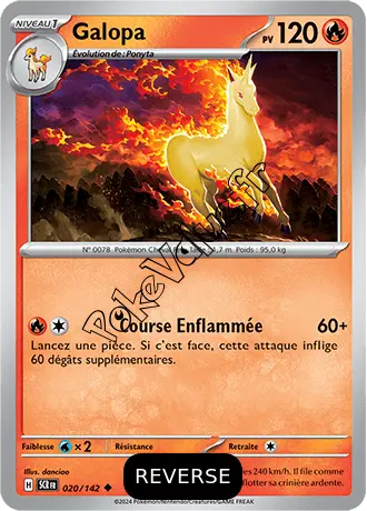 Carte Pokémon Galopa  Reverse n°020 de la série Couronne Stellaire