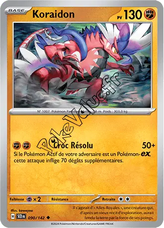 Carte Pokémon Koraidon  n°090 de la série Couronne Stellaire