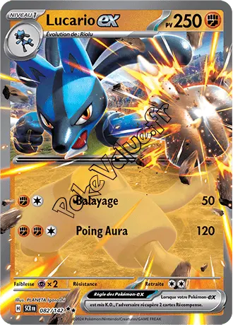 Carte Pokémon Lucario ex  n°082 de la série Couronne Stellaire